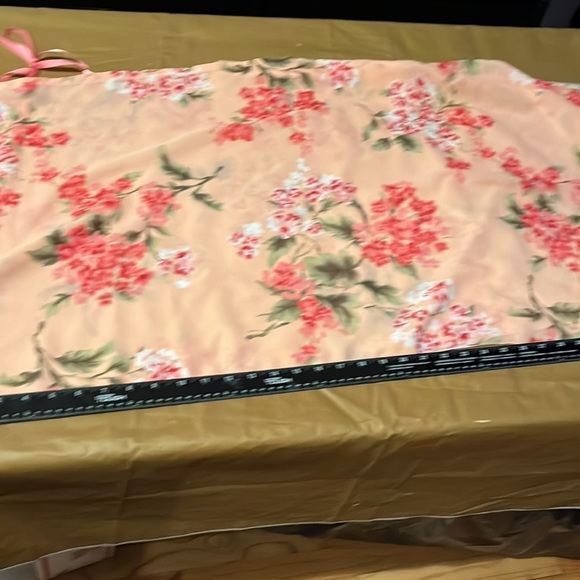 ONE Shoulder top light peach silky w/ sleeve ribbon tie at shoulder - Picture 8 of 11